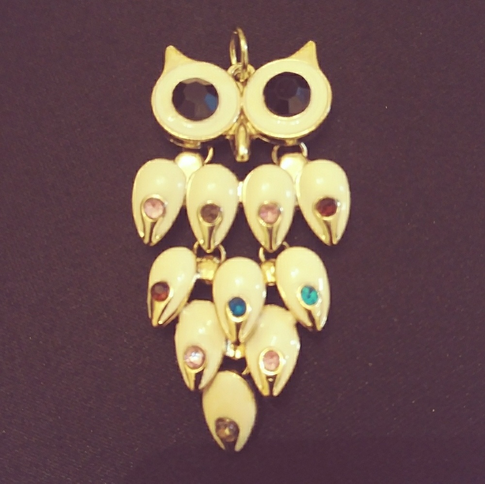 Gemstone Owl Necklace Ornament